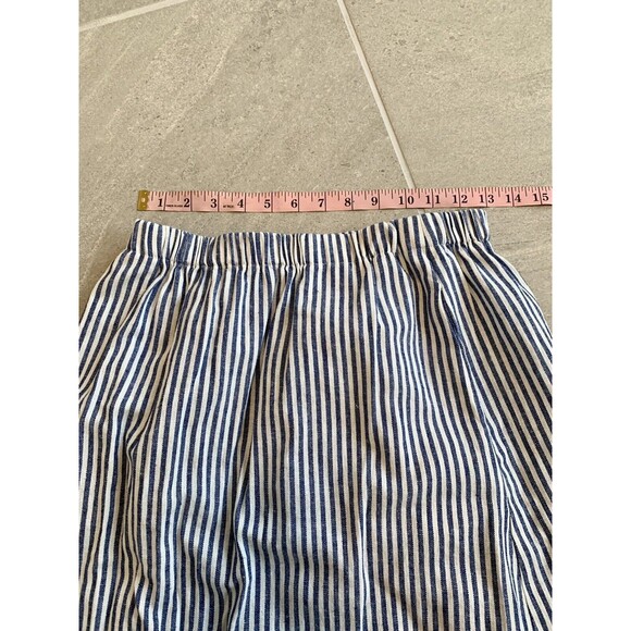 J Crew Mid Length A Line blue Striped Linen Skirt - Picture 5 of 5